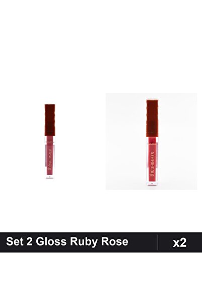 Makeup Set 2 Gloss Shimmer Ruby Rose, Nuante 01 03, Buze Lucios Strălucitor