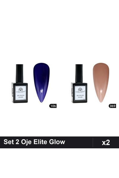 Makeup Set 2 Oje Semipermanente Global Fashion Elite Glow 15ml, Nuante 106 06...
