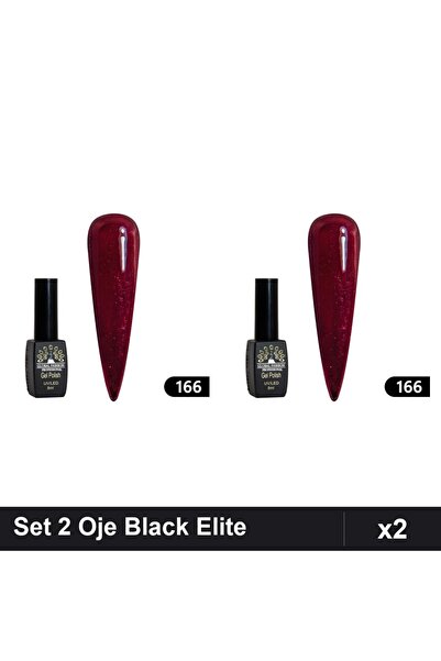 Makeup Set of 2 Semi-permanent Nail Polish Black Elite 8ml, Global Fashion, U...