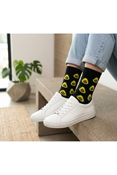 Çorap Kurdu Avocado Patterned Colorful Unisex Socks