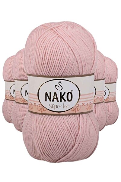 atastore2017 5 Pieces Super Pearl Hand Knitting Thread 100 gr Light Powder 1479