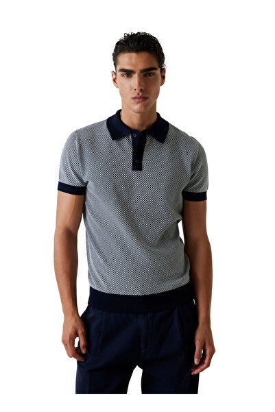 Guess Lacivert Erkek Regular Fit Armürlü Polo T-Shirt M6GR01Z0554-FBFF Laci P...