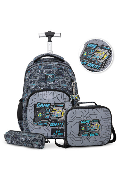Eazy Kids 17” 3-Piece Trolley School Backpack with Lunch Bag & Pencil Case, G...