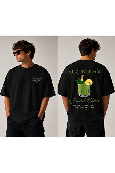 MiniHouse Oversize T-Shirt with Kuzu Ear Front and Back Print