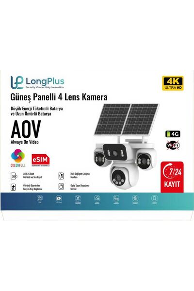 LONGPLUS AVO GÜNEŞ ENERJİLİ 4G SİM KARTLI AKILLI KAMERA