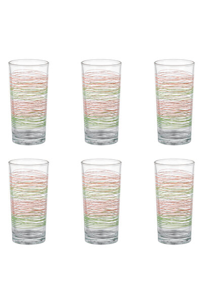 OEM Set of 6 Transparent Glass Cups 'Lines' 250ml