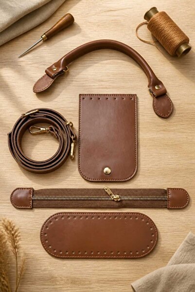 Atölye MaDe Faux Leather Knitting Kit - Long Champ Model - Taba - a Must-Have...