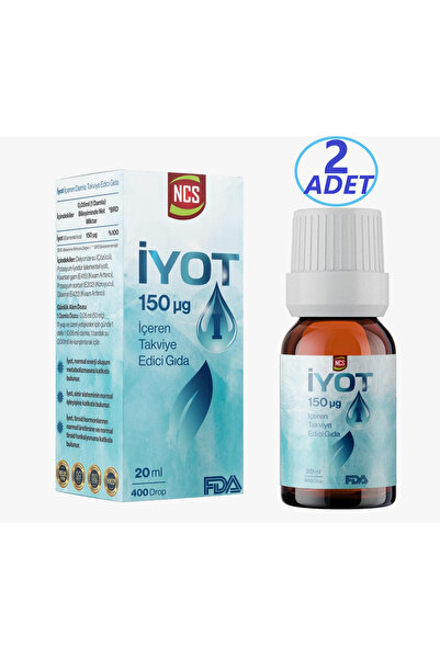 NCS İyot 150 Mcg Takviye Edici Gıda 2X20ml Damla FDA