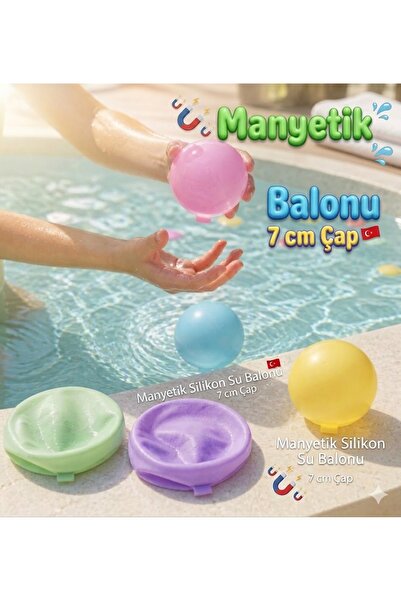 feys shop 3 Adet Silikon Manyetik Su Balonu Yüksek Kalite - 7 Cm Sınırsız Kul...