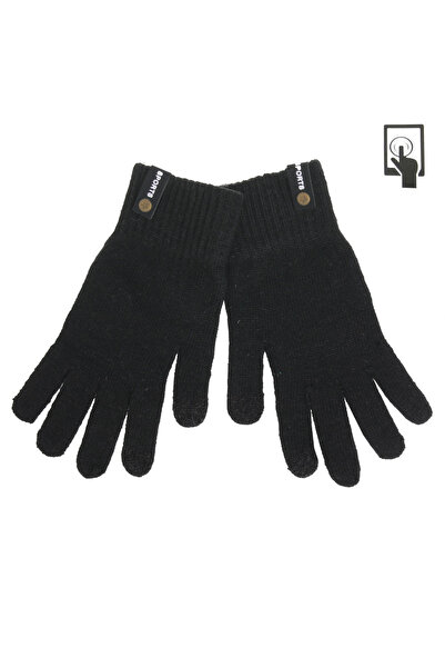 Zumzeria Mănuși tricotate negre cu etichetă „Sports” pentru ecrane tactile, p...