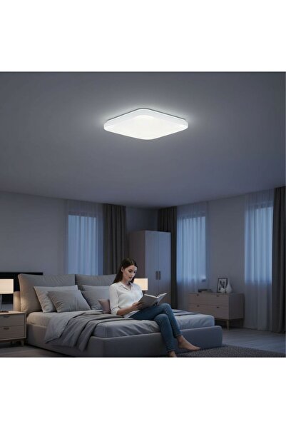 DELIGHT Plafoniera Slim Milky 32W=280W, 370x370 mm, 6500K, lumină rece