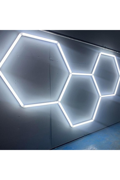 DELIGHT Set 3 Hexagoane LED Honeycomb 96W Tuburi 440mm