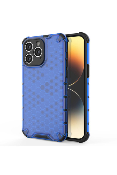 Hurtel Husă tip fagure pentru iPhone 14 Pro, hibridă blindată, albastră