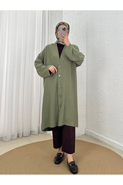 Holehola Almila Buttoned Cardigan-Bn3541 Khaki