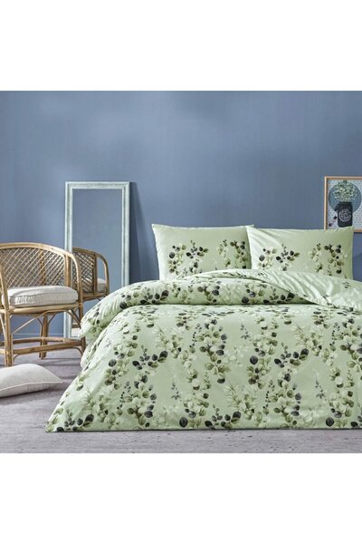 Taç Leif Ranforce Single Duvet Cover Set Green