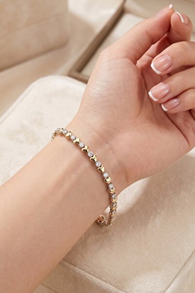 House Of Glix Heartbeat Gold Silver Heart Detailed Elite Series Bracelet