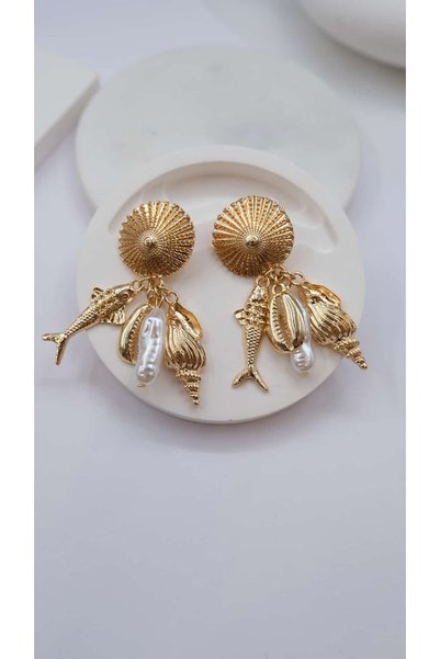 Jerie Gold Sea Themed Earrings