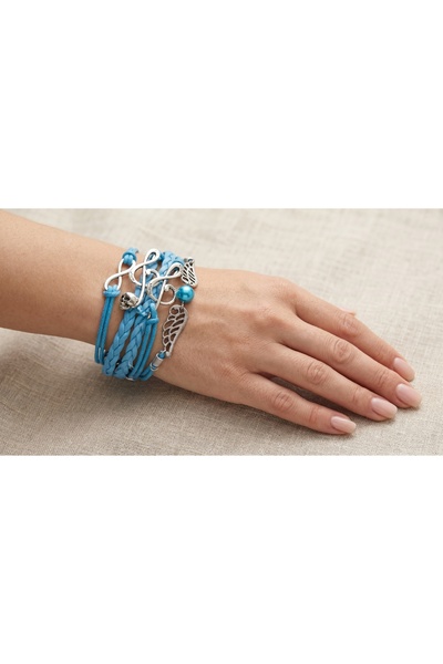 robel Women’s Charm Multi-Layer Bracelet – Braided Leather Style Wristband