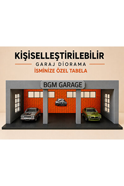 AgoraLab3D Kişiselleştirilebilir 1:64 Ölçek Garaj Diorama | Araç Sergileme St...