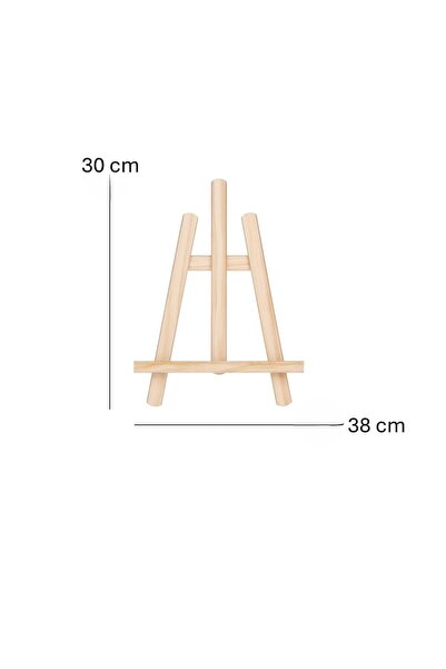 KütükOn Mini Ahşap Şövale Masaüstü 30x40 cm Açılır Kapanır Ayak Çam Göknar Atölye Okul Etkinlik Resim Sehpası