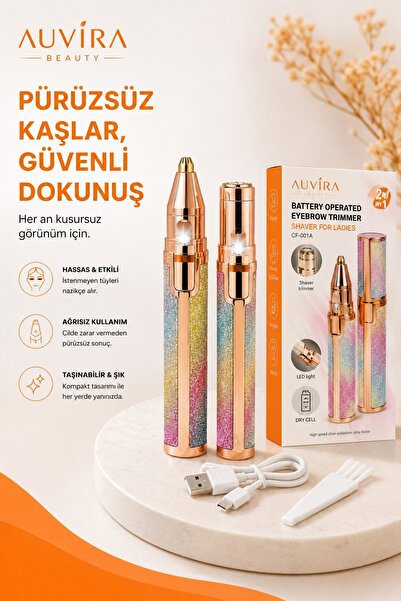 Auvira İki Başlıklı Kaş, Bıyık, Burun Ve Yanak Tüy Alma Makinesi-taşınabilir ...