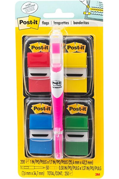 Post-it Adhesive Index Tabs 680-RYBGVA, Assorted Colors, 50 sheets/dispenser,...