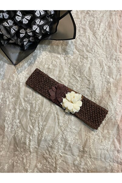 KESKİN AKSESUAR KADIN LASTİKLİ ÇİÇEK DETAYLI ÖRME KEMER