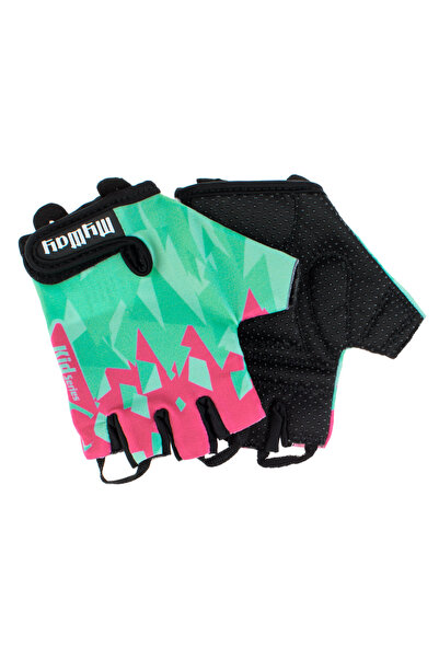 Zumzeria Fuchsia Green Cycling Gloves for Kids - One Size