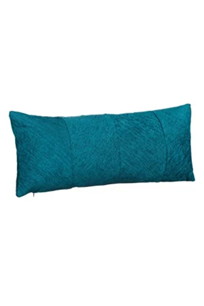 Zumzeria Pernă decorativă de iarnă din chenille, model dungat petrol, 70x30cm