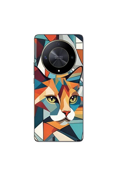 OEM Case compatible with Honor Magic6 Lite Silicone Gel Tpu Pattern Cubic Cat...