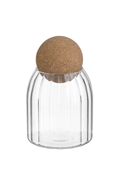 Zumzeria Borcan de sticlă transparent cu capac de plută 490ml
