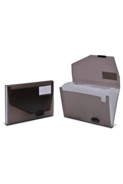 Zumzeria Gray Document Briefcase - 13 Compartments with Button 33x32cm