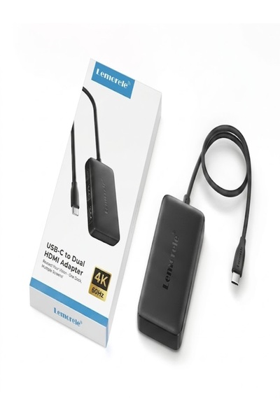 lemorele HD42 3'ü 1 Arada Type-C to Çift HDMI 4K 60Hz Görüntü Aktarıcı ve 100...