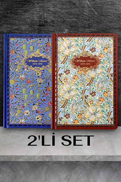 Vox Art 2'li William Morris Journal Not Defteri, 14*21cm 256 Sayfa, 100gr Des...