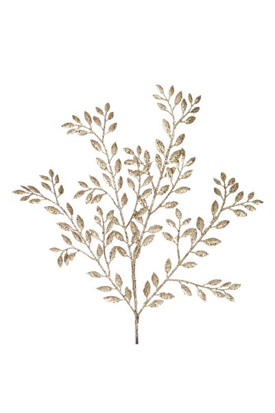 Zumzeria Ramură decorativă de Crăciun cu frunze aurii sclipitoare 55cm