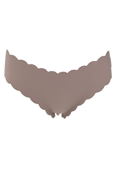 Zumzeria Beige Curved Laser Cut Hipster Briefs