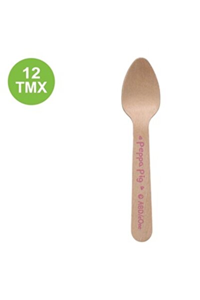 Zumzeria Peppa 11cm Wooden Party Spoons - 12pcs