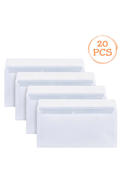 Zumzeria Plicuri albe pentru corespondență 11x23cm - 20 bucăți