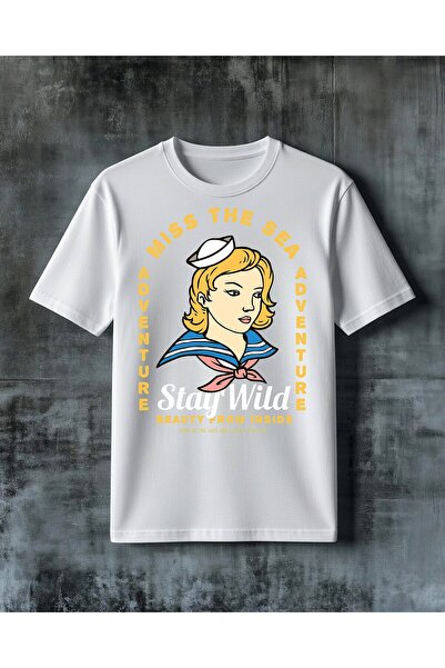 COMVİCHO Sailor Woman Adventure Printed Oversize T-Shirt