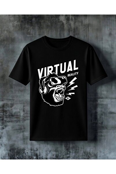 COMVİCHO Vr Gorilla Technology Printed Oversize T-Shirt