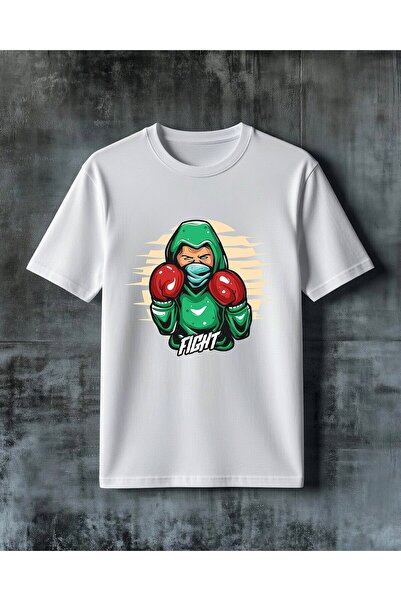 COMVİCHO Fight Boxer Printed Oversize T-Shirt