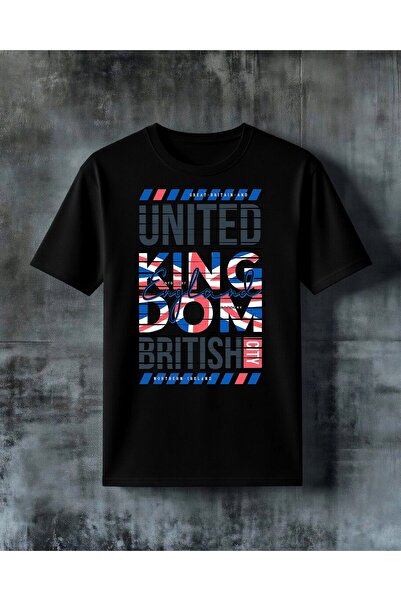 COMVİCHO تي شيرت مطبوع عليه United England British City مقاس كبير