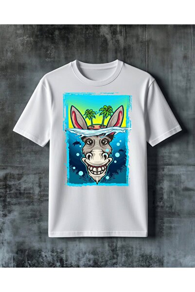 COMVİCHO Exotic Under-Water Print Oversized T-Shirt