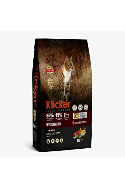 klicker ULTRA PREMIUM TAHILSIZ YETİŞKİN KEDİ MAMASI HYPOALLERGENİC KUZULU 1 KG