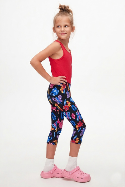 LOVETTI Shaped Balloon Girl's Patterned Knee-Length Leggings Capri