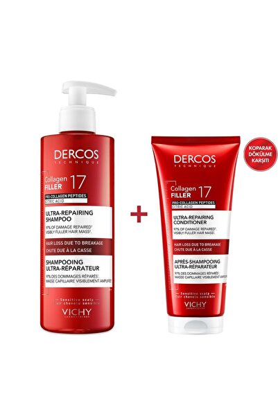 Dercos (Anti Dandruff DS) Dercos Collagen 17 Filler Şampuan 400 mL+ Saç Kremi...