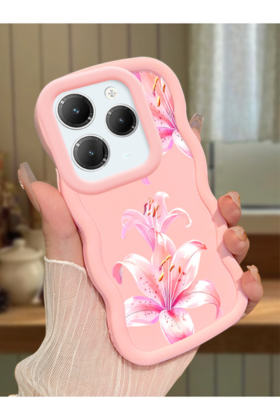 ucuc Infinix Hot 40/40 Pro Uyumlu Pembe Silikon Kılıf Kamera Korumalı Darbe E...