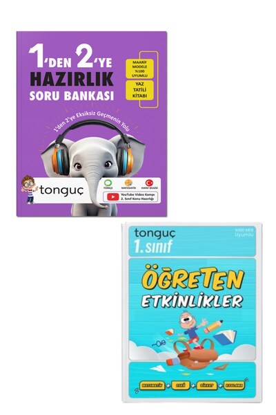 Tonguç Yayınları 1'den 2'ye Hazırlık Kitabı + Öğreten Etkinlikler