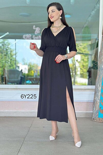 İnce Topuk Beli Gi̇pe Elastic Lycra Viscose Dress 6Y225