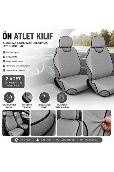 zifona Auto Athlete Seat Cover for Front Seats Black Gray